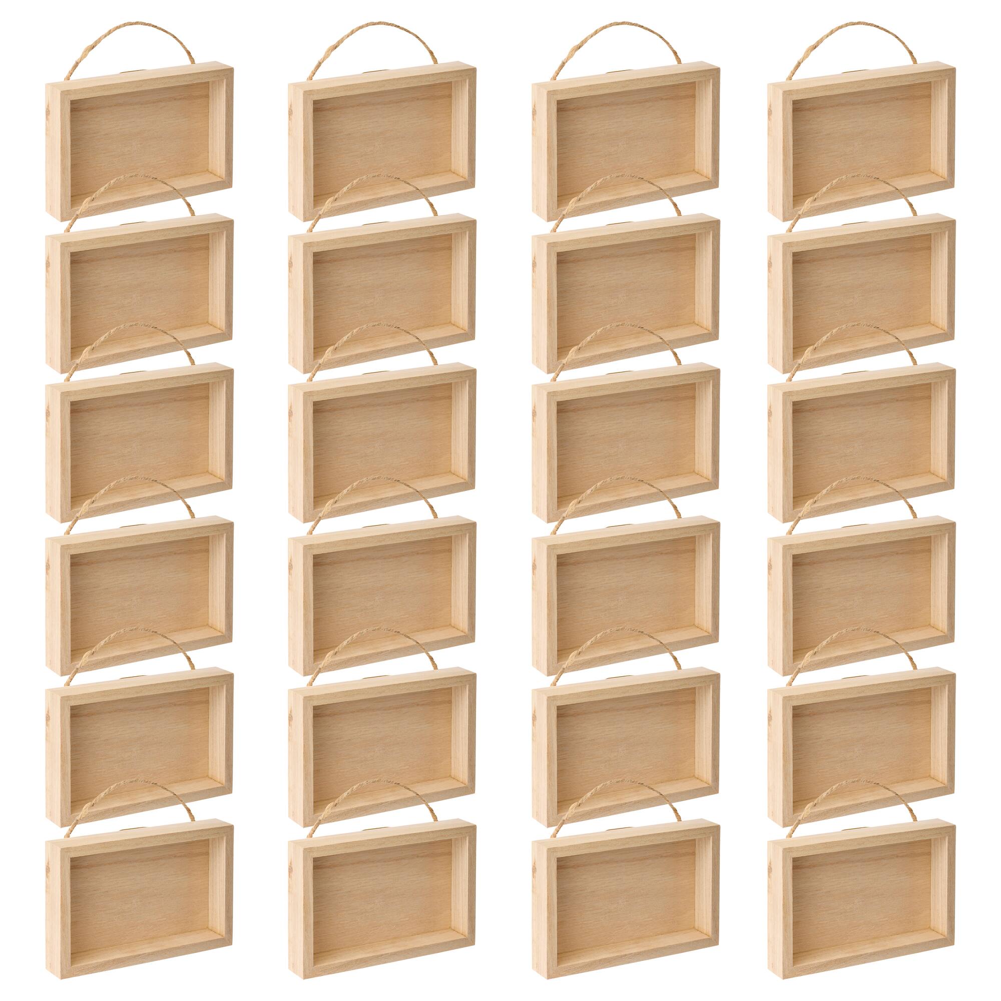 24 Pack: 6" x 4" Wood Shadow Box by Make Market®